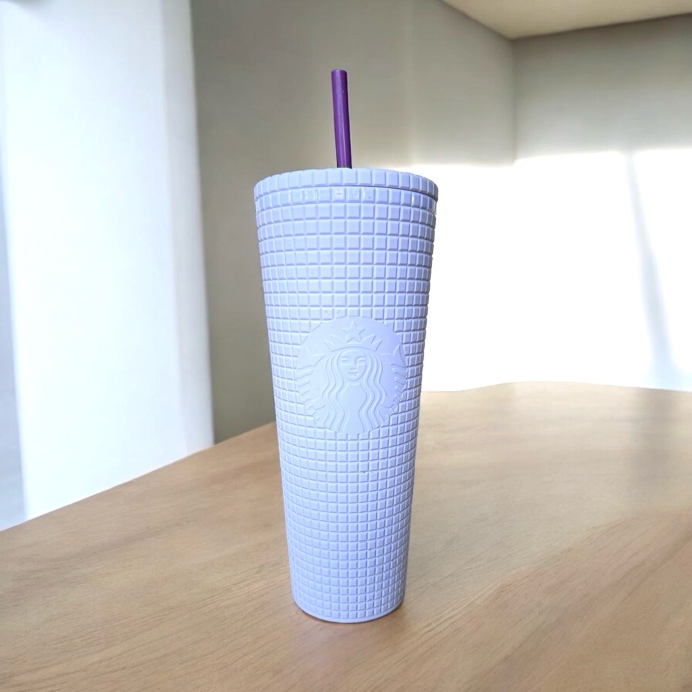 Starbucks 2021 Lilac Lavender Grid Studded 24oz Tumbler